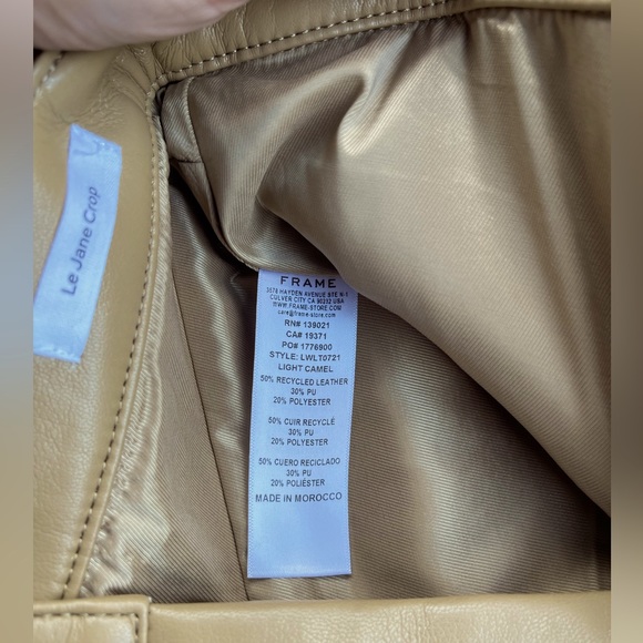 Recycled Leather Le Jane Crop
in Light Camel - Picture 8 of 9
